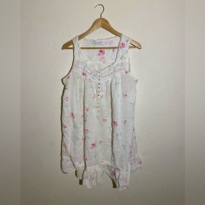 Eileen West 100% Cotton Floral Print Night Gown ( M )